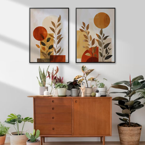 Quadro Decorativo – Díptico Botânico Sol & Terra