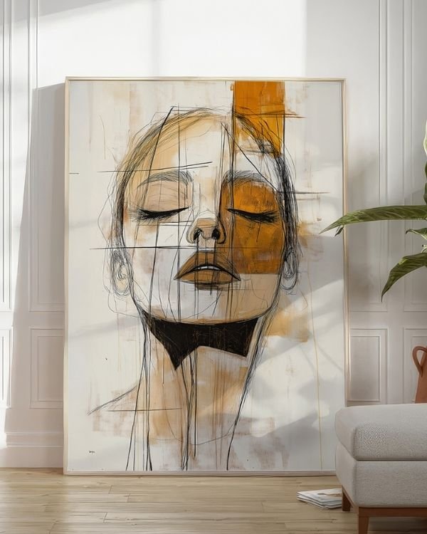 Quadro “Pintura Abstrata” – Rosto Feminino